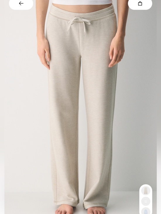 TNA Pants - Aritzia TNA Wafflex Marks Pant Heather Ecru Wide Leg Lounge Pants L